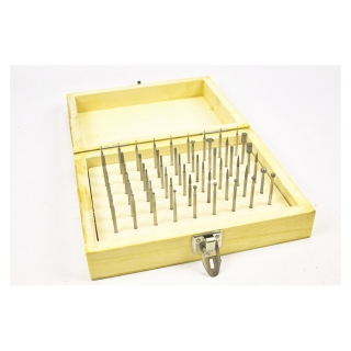 Klicken um zu vergrößern Set: 54 Diamantschleifer in Holzbox - 0,7 - 7 mm